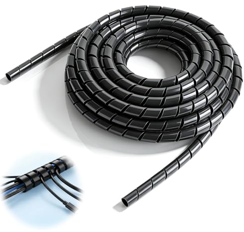 jwtyu Kabelspiral 8 mm x 12 m svart