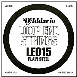 D'Addario LE015 Plain Steel Saiten mit Loop-End 0,03 cm (,015 Zoll) Einzelsaite
