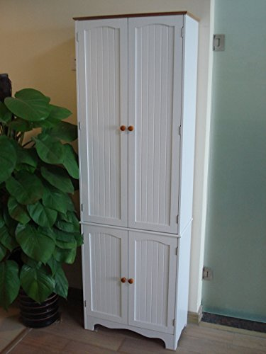 Homecharm-Intl 60.5x30x183.5CM Wooden storage cupboard cabinet,White (HC-004)