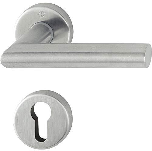 HOPPE 3529444 FH-Drückergarnitur Amsterdam-auf Rosette, PZ, 40-45, Edelstahl matt