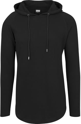 Urban Classics Sudadera Larga Terry Hombre Sudadera con Capucha Negro M 100% algodón Regular