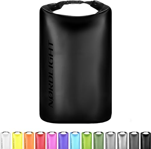 Nordlight Dry Bag 2L Wasserdichter Beutel - (Schwarz) Wasserdichter Packsack Mit Roll Top Verschluss Und Schultergurt | Schwimmen, Baden, Strand, Kanu, Stand Up Paddling, Tauchen