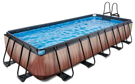 Exit 30.12.53.10 Piscina sobre Suelo Piscina con Anillo Hinchable Rectangular 12600 L Marrón