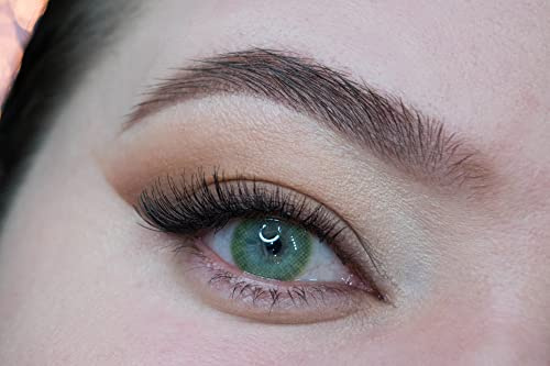 MYSALENS® Lentilles De Contact De Couleur Hidrocor 2 Giallo Couleur Naturelle très haute opacité Kit De Rangement Boitier Pince et applicateur Offert 12 Mois sans correction