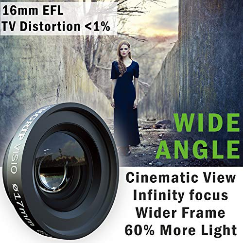 VISIO SOLO Kit di fissaggio obiettivo grandangolare esterno per iPhone con adattatore step-up universale da 37 mm, compatibile con qualsiasi attrezzatura con filettatura obiettivo 37 mm o 17 mm