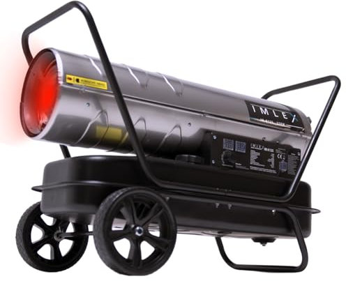IMLEX Heizkanone 37 kW Diesel Ölheizer Bautrockner Bauheizer Heißluftgenerator Heizgebläse mit Thermostat 38L Tank Luftstrom 720 m³/h Heizstrahler für Räume bis 310 m²