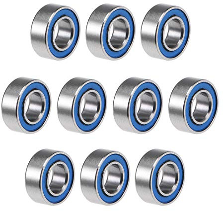 sourcing map 10 Stück Kugellager Rillenkugellager MR84-2RS 4mm Innendurchm 8mm Außendurchm 3mm Bohrung Doppelt Abgedichtet Chromstahl Blau Z2 für Skateboard 3D Drucker Roller Inline Skates
