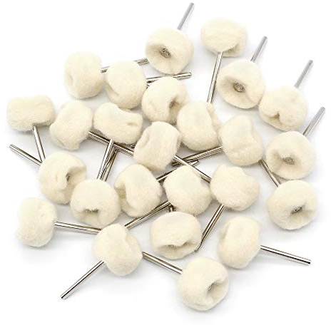 KiKiHong 25 Pieces Cotton Buffing Wheel, Soft Polishing Wheel for Dremel Rotary Tool, Beige