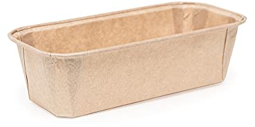 Ecopack stampi per plumcake in carta antiaderente, resistenti fino a 220°C, misure mm 199x73x62, 25 pz