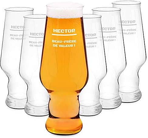 Maverton 6 Chopes à Bière Personnalisées - Contenance : 0,4 l – Verres de haute qualité pour ami - Cadeau d’anniversaire pour hommes - Amateur de Bière - Valeur
