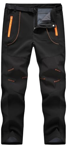 donhobo Herren Wanderhose Gefüttert Winterhose Wasserdicht Winddicht Warm Verdickte Softshellhose Outdoorhose Skihose Trekkinghose