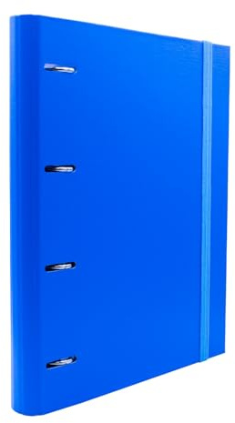 Raylu Paper - Classeur 4 anneaux avec 6 intercalaires de couleurs et recharges de 100 feuilles A4 quadrillées 4 x 4 mm, dossier avec 4 anneaux tranche de 60 mm. (bleu clair)