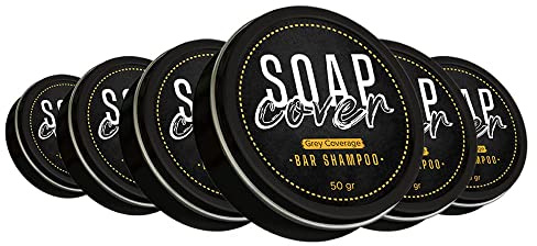 Soap Cover Black Soap for Gray Hair, Gray Hair Reverse Bar Shampoo, 10.2 Oz (Pack of 6)