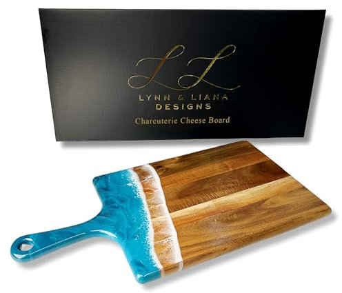 Lynn & Liana Designs Ocean Vibes - Tablas de queso de acacia, 50,8 cm de longitud, grandes