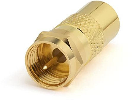 conecto Adaptateur d'antenne, connecteur F vers Prise IEC, Adaptateur pour connecter Les connexions IEC aux connexions Satellite, plaqué Or