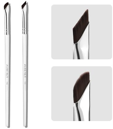 Albeaut Eyeliner ögonbryn borste vinklad tunn gel foder sminkborste fin spets ögonbryn borstar platt bryn nyans borste kit applikator verktyg