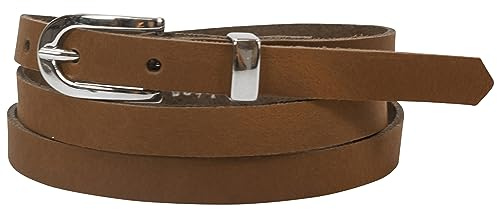 fashionchimp Basic Damengürtel aus 100% echtem Leder, schmaler Gürtel, Breite ca. 1,5cm, Made In Germany (Braun-Althea, 110/BW95)