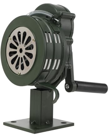 Lfhelper Handsirene 110dB Handkurbel Alarm Sirene Luftangriffshorn, Grün | Tragbar Handkurbel Alarm, Manuell Alarmsirene mit Basis, für Fabriken Schulen Küstenwachen, LK-100A