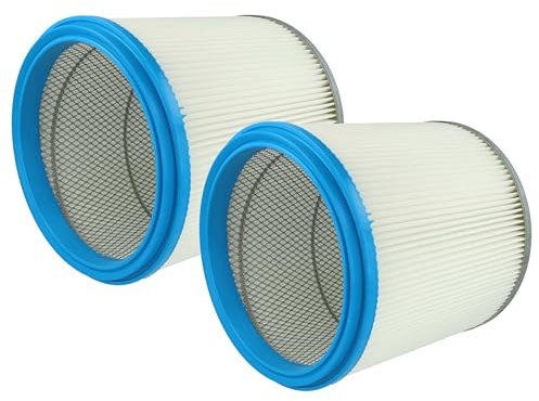 vhbw 2X Faltenfilter Ersatz für Bosch 2607432008 für Staubsauger - Patronenfilter, Blau Silber Weiß, Abwaschbar