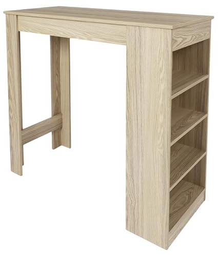 HOME DECO FACTORY Barbord stående äter hyllor träskal, brun, 115x103x50