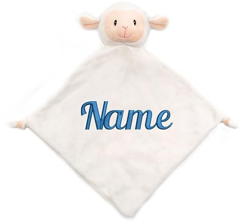Elefantasie Personalisiertes Schnuffeltuch weiches Kuscheltuch mit Name Bestickt Schnuffeltier Schlafhilfe Tröster Geschenk zur Geburt Schaf