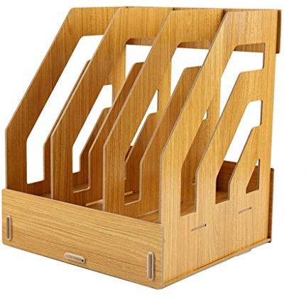 Datei-Organizer, Schreibtisch-Aktenregal, Schreibtisch-Organizer und Aufbewahrung – 1 Schublade und 3 Spalten, vertikales Aktenregal, Aufbewahrungsbox für Zeitschriftensammler, Holz-Aktensortierer,