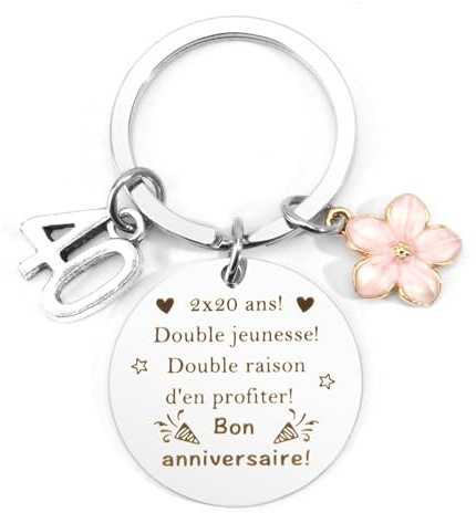 Lerdrtuin Cadeau Femme 40 Ans Cadeau 40 Ans Femme Anniversaire Porte Clef Anniversaire Cadeaux Anniversaire Cadeaux Porte Clef