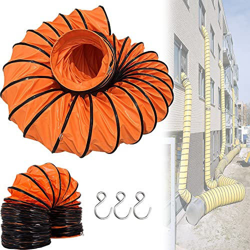 LZDOYY Lufttransportschlauch Lüfterschlauch, Gelb Lüftungsschlauch, PVC Abluftschlauch, Wäschetrocknerschlauch, Entlüftungsschlauch für Klimaanlagen, Orange Passend für Bauventilator,5M-25CM