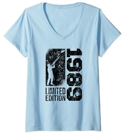 Damen Tontauben Jahrgang 1989 geboren Geburtstag Tontaubenschießen T-Shirt mit V-Ausschnitt