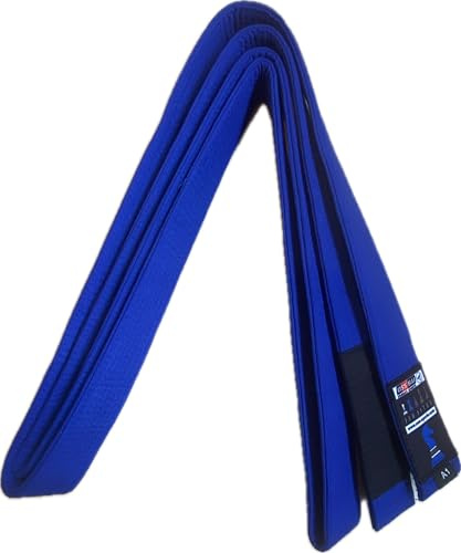 OSS - Cinturón brasileño de Jiu-Jitsu 100% algodón, duradero, aprobado por la IBJJF, tamaño adulto (azul, A1), Azul, A1