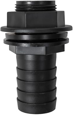 1'' Flexible Water Butt Connection Pipe/Overflow Hose (25mm) Connector & Wire Clips for Efficient Drain Garden Irrigation Rainwater Harvesting Flexi Plastic (1 Barb - 3/4 bsp thread connector)