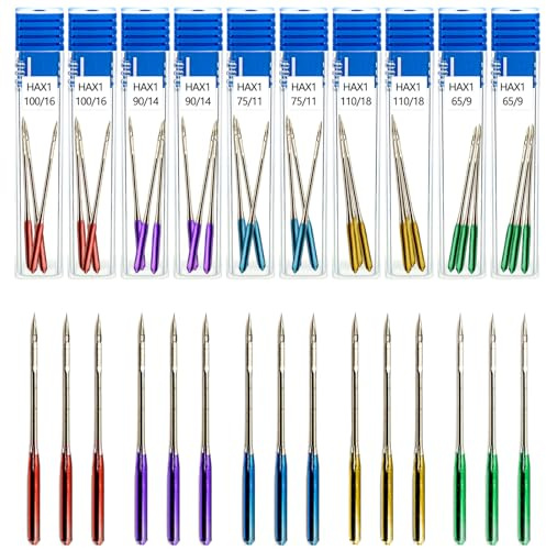 30 Pcs Sewing Machine Needles, Universal Machine Needles, Universal Regular Point, for Home Compatible with Singer, Brother and Old Sewing Machines(5 Sizes 9mm, 11mm, 14mm, 16mm, 18mm)