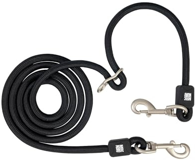 Max & Molly Multifunktions Tauleine Hund, Matrix 2.0, Schwarz/M, 2m stufenlos verstellbare Leine mit 2 Karabinern, stylische Hundeleine aus Nylon - Komfort für Dich und deinen treuen Begleiter