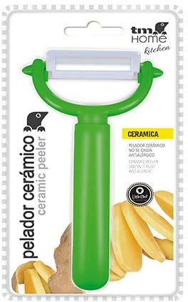 VoltShine Pelapatate rotondo in ceramica, lama in ceramica, design ergonomico, facile da usare, ideale per sbucciare frutta e verdura.