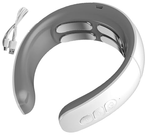 Dispositivo di massaggio del collo - Cuscino di riscaldamento wireless portatile per il massaggio del collo | Massaggiatore ergonomico ricaricabile, regolabile ed ergonomico | Dispositivo per massaggio cervicale del collo, massaggiatori per collo con modalità regolab