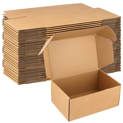 HONYUET 30-pack A5 små kartonglådor, 23 x 15 x 10 cm bruna korrugerade postlådor för post, postning