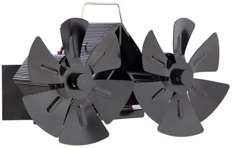 Ventilatore da parete a 12 pale a doppia testa, alimentato dal calore per una migliore circolazione dell'aria e un funzionamento silenzioso