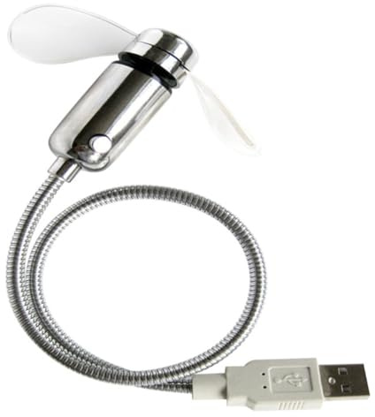LIGIGWASH Mini Ventilador USB con Reloj LED Portátil Pantalla de Intermitente Silencioso y para Oficina Hogar y