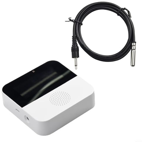 Volakebeing Sensore di umidità di temperatura WiFi con sonda esterna alimentato tramite USB Display LCD Monitor per la casa Termometro digitale igrometro interno esterno (con linea di sonda)