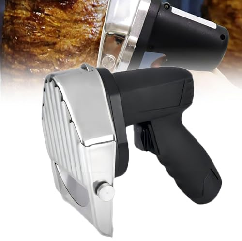 WTRYRN Trancheuse à Kebab de Dinde, trancheuse à Kebab Professionnelle, Couteau à Kebab électrique avec ou sans Fil, avec Deux Lames de 0,5 mm, 60 kg/h Batterymodel