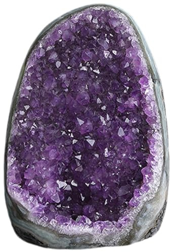 Roca de cristal de amatista, geoda de amatista natural de 100-300 g, cristales y piedras de energía positiva para la decoración del hogar de la oficina del coche, piedra
