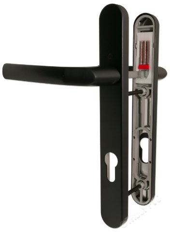 Hoppe Black 'Birmingham' Pair Handle 92PZ or 92mm Sprung Lever UPVC Door Set, PVC PVCu Centre to centre fixings 122mm