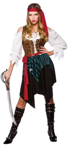 Wicked Costumes Adult Womens Caribbean Pirate Fancy Dress Costume – Swashbuckler Buccaneer Halloween Outfit Small - (UK 10-12)