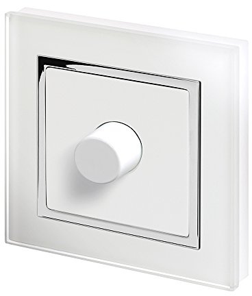 RetroTouch 1 Gang 2 Way Dimmer Switch 3-200W LED & Halogen White Glass CT 02040