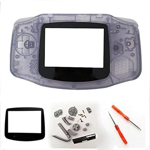 Coque intégrale pour GBA avec écran & tournevis de remplacement Violet transparent