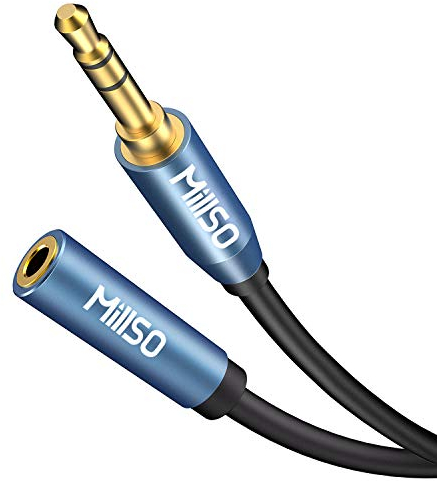 MillSO 10M Câble Audio Rallonge Stéréo - Jack Stéréo 3,5mm Mâle Vers Femelle Pour Téléphones, Ecouteurs, Haut-parleurs, Tablettes, PC, Lecteurs MP3 et Plus