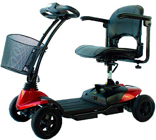 Mobiclinic elektromobil, Seniorenmobil, Krankenfahrstuhl, 4 räder, Klappbar und zerlegbar, Bordeauxrot, Modell virgo