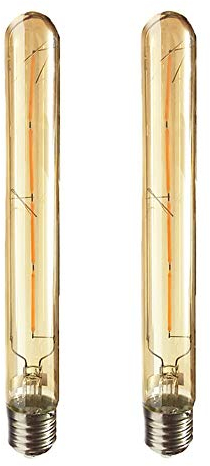 HUAMu 2 Pack E27 Edison Ampoules à Incandescence Vintage LED Lampe Filament Décorative T30 40W AC 220-240V Blanc Chaud 2700K Idéal pour Nostalgie et Eclairage Antique, Verre ambré