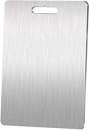 Tranchoir Non-Slip Pétrir Pain Kitchen Hachoirs en Acier Inoxydable Facile a Nettoyer ZHAOFENGMING (Color : Silver, Size : W280×L390×1.8mm)