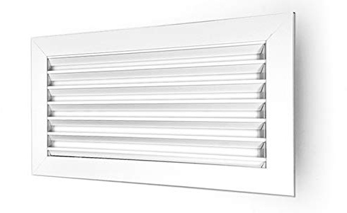 GASMOBE Rejilla ventilacion retorno simple aluminio deflexion horizontal aire acondicionado MEDIDAS INTERNAS (300X150, BLANCO)